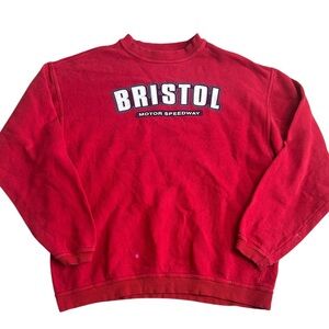 VTG Bristol Motor Speedway Crewneck Sweatshirt Red‎ Desert Wash Sz M NASCAR